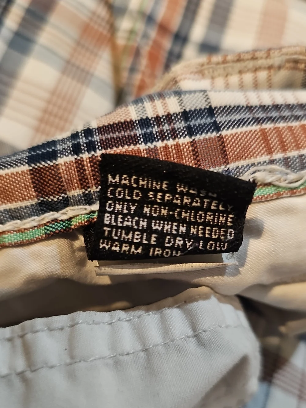 PACSUN Kirra Surf Men's Plaid Cotton Bermuda Shorts - Cream & Brown, 38W